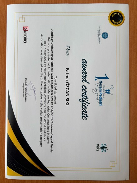 Tebrik (Çocuk Sağlığı ve Hastalıkları Anabilim Dalı)